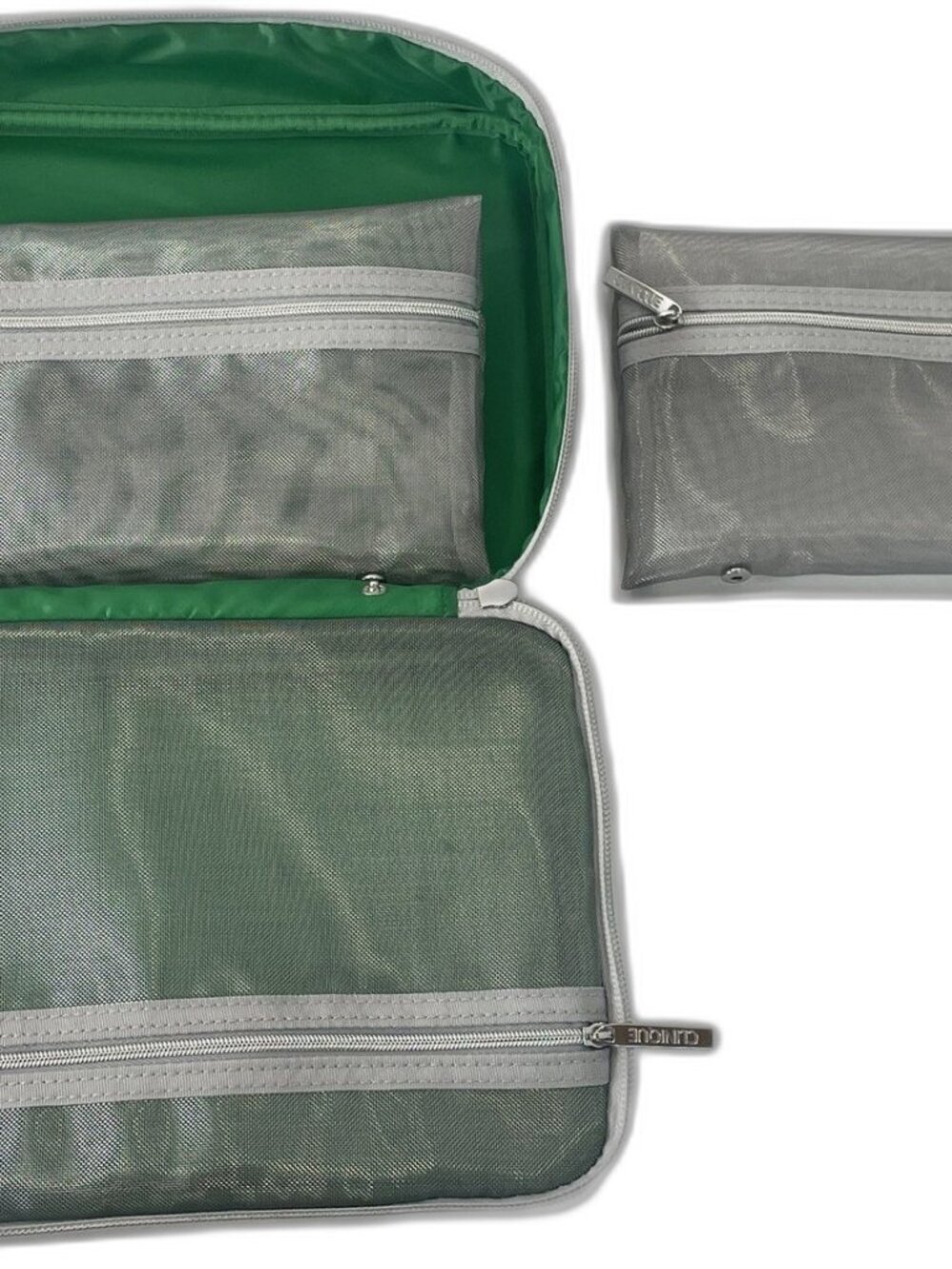 Clinique Travel Cosmetic Case Green Silver White N